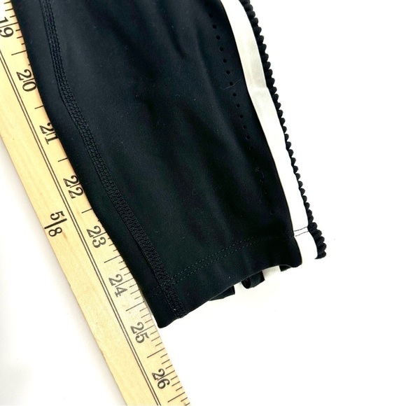 New Balance Women’s S Black Ribbed Sides W/ Stripe Running Ankle Active Leggings - Picture 11 of 13